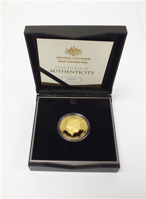 Lot 466 - Australia 2017 Kangaroo at sunset 24 carat gold $100 proof coin