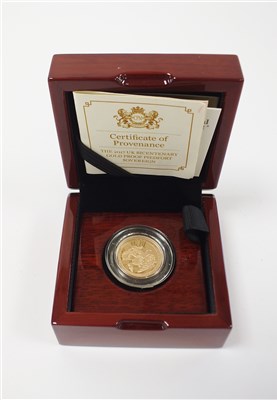 Lot 475 - Elizabeth II 2017 Bi-centenary gold proof piedfort sovereign