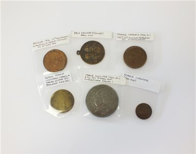 Lot 73 - A collection of French copper and brass coins and jetons