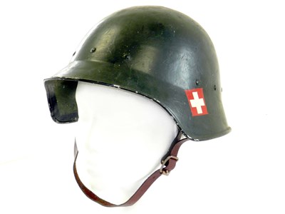 Lot 410 - Swiss M18 style helmet and US Army M1 helmet