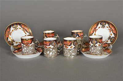 Lot 159 - Royal Crown Derby silver-mounted coffee service
