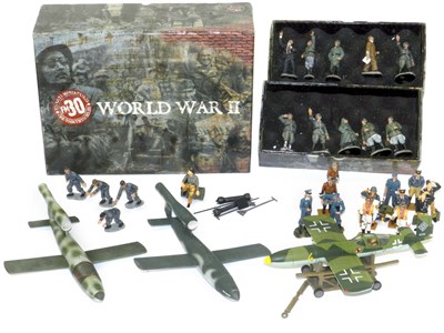 Lot 294 - Figarti German WWII V1 (2x), Rocket Powered fighter and observer/crew figures