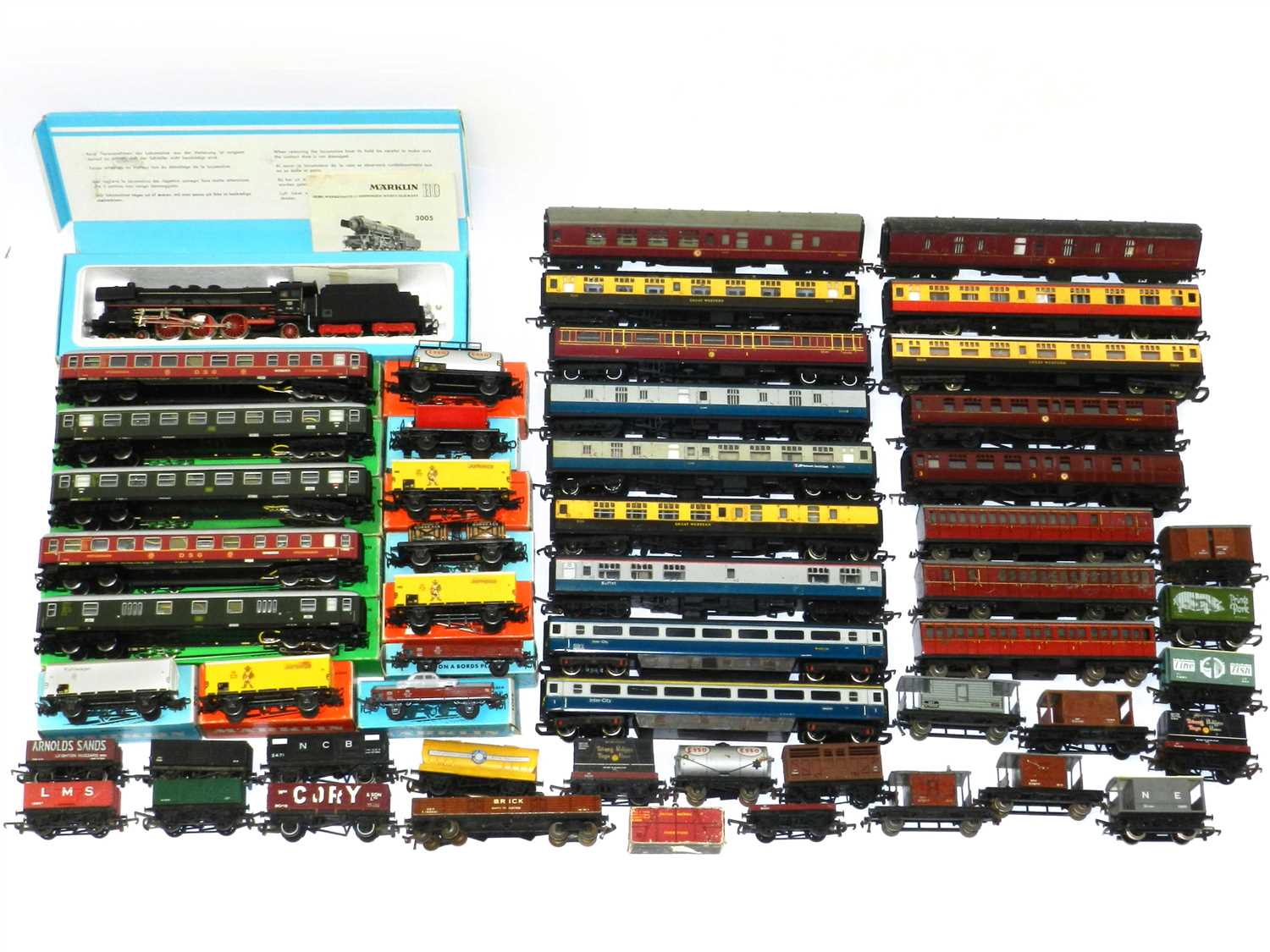 Lot 297 - Boxed Marklin 3 Rail loco and rolling stock and Quantity of Hornby