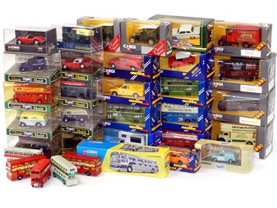 Lot 281 - Lot of 28 Boxed Corgi Buses Vans and Cars