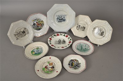 Lot 172 - Ten English pearlware children's and verse plates