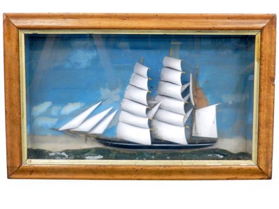 Lot 372 - A late 19th century framed half model of a three masted clipper in full sale