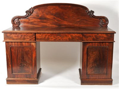 Lot 631 - A large 19th century mahogany pedestal chiffonier