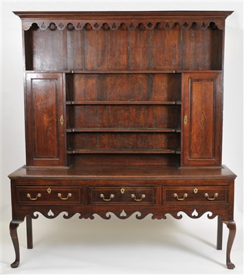 Lot 353 - A George III country oak dresser