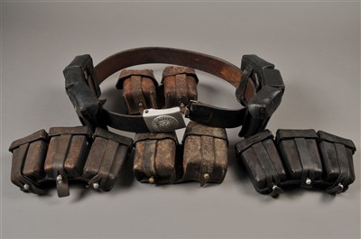 Lot 520 - German Third Reich belt with buckle and ammunition pouches