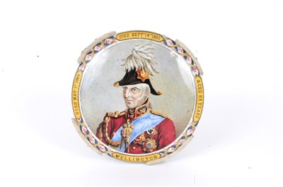 Lot 97 - An English prattware pot lid of Wellington