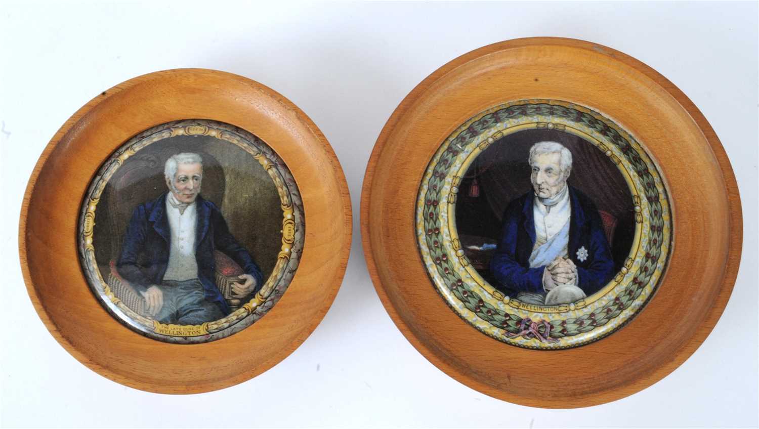 Lot 248 - Two prattware pot lids of the Duke of Wellington