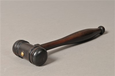 Lot 186 - A small turned rosewood auctioneer’s gavel