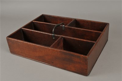 Lot 244 - A large George III compartmental mahogany cutlery tray