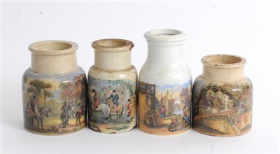 Lot 58 - Four prattware paste jars