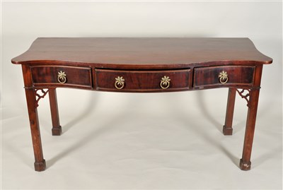 Lot 354 - A 19th century serpentine mahogany sideboard / server