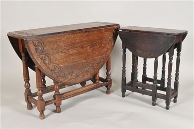 Lot 357 - Two oak gateleg tables