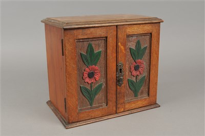 Lot 359 - A small early 20th century oak smoker's cabinet