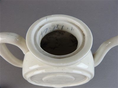 Lot 21 - A Chinese porcelain teapot, Dehua, Qing...