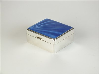 Lot 52 - A silver and guilloche enamel mounted box