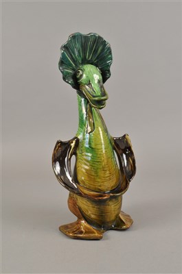 Lot 183 - Early 20th century majolica duck by C.H Brannam