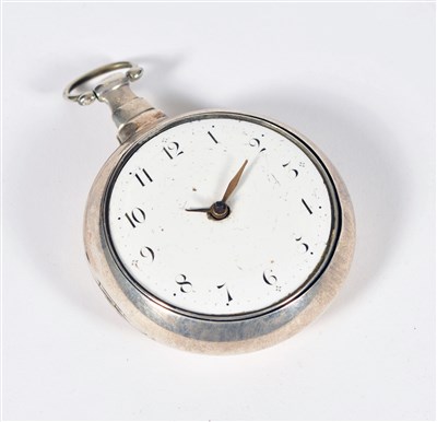 Lot 107 - A George III Silver Pair Cased Fusee pocket watch.