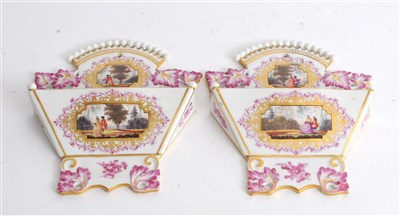 Lot 110 - A pair of French porcelain letter racks