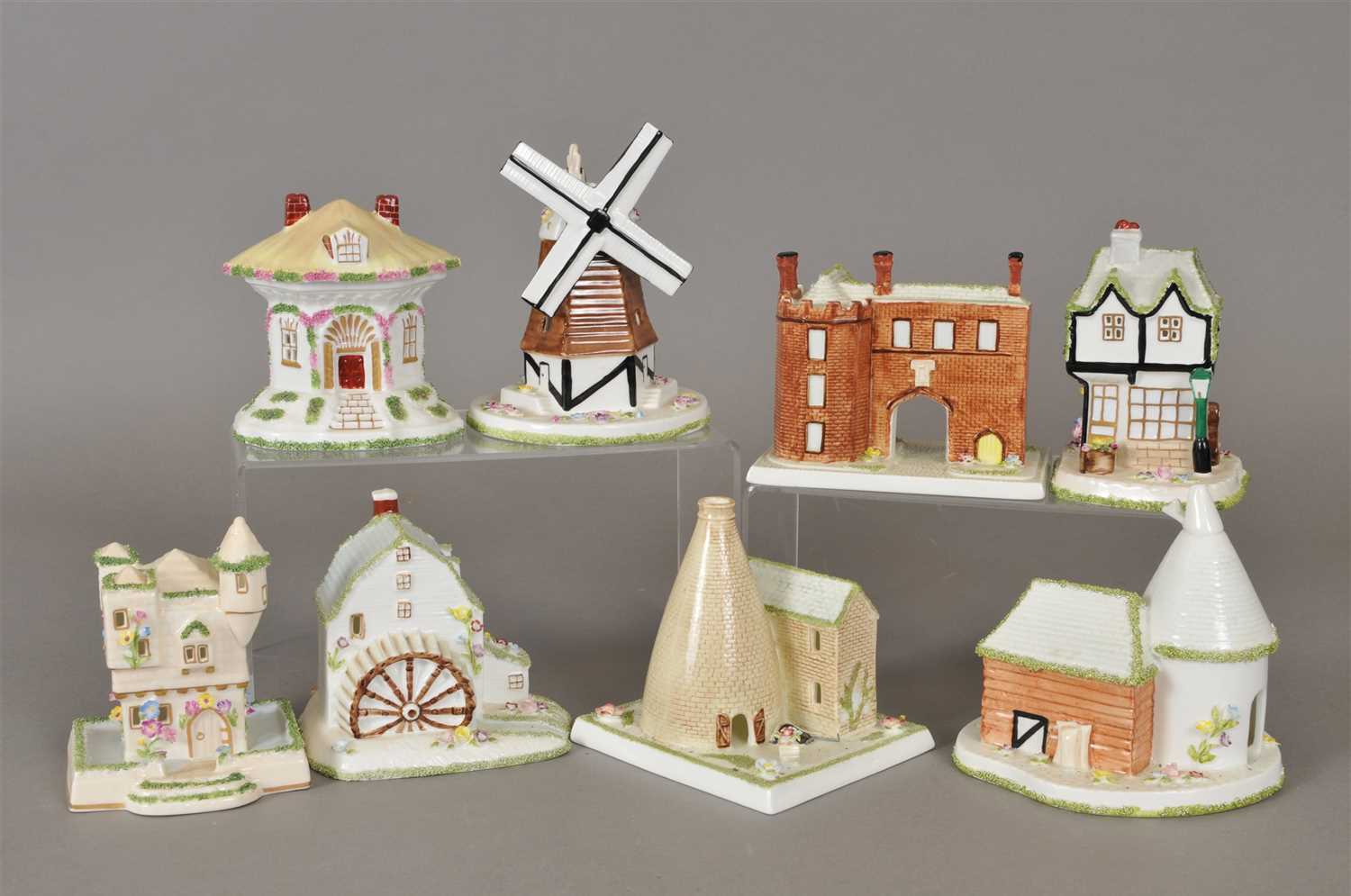 Lot 159 - A group of Coalport cottages