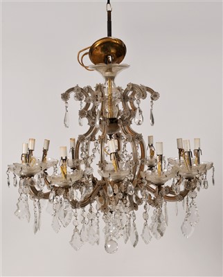 Lot 245 - A pair of Maria Theresa Bohemian crystal chandeliers