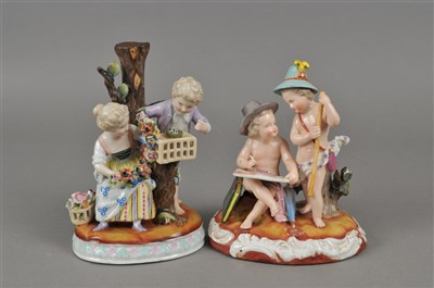 Lot 169 - Two 19th century Sitzendorf porcelain groups