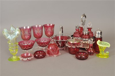 Lot 152 - Collection of cranberry glass