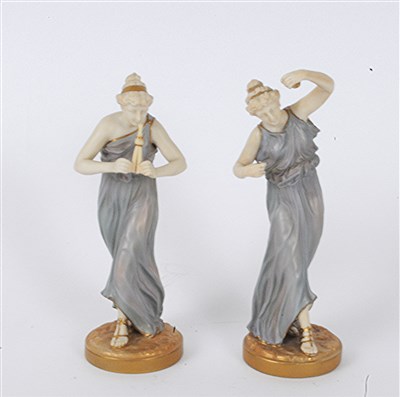 Lot 274 - A pair of Royal Worcester porcelain figures