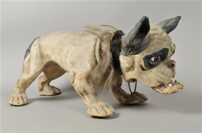 Lot 227 - Attributed to Decamps, a papier mache nodding & growling (barking) French Bulldog