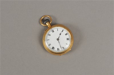 Lot 111 - A small 18ct open-face pocket watch