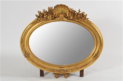 Lot 510 - A 19th century gilt plaster framed wall mirror