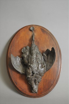 Lot 645 - A pair of 19th century cast bronze studies of hanging dead game