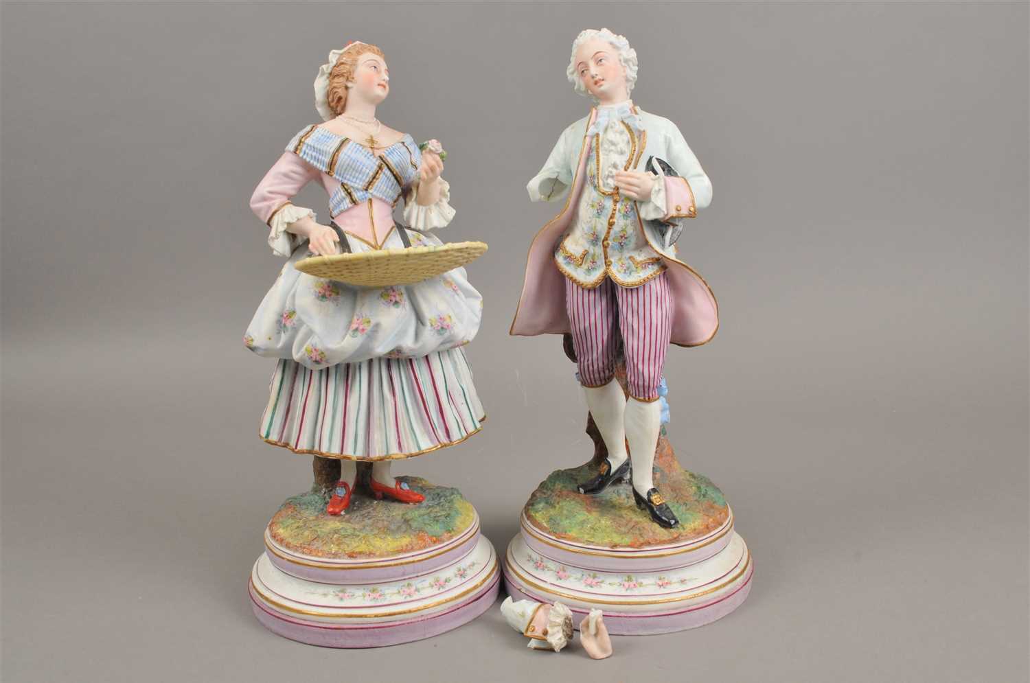 Lot 201 - Pair of French bisque porcelain figures
