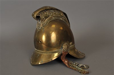 Lot 265 - Victorian brass fireman's helmet