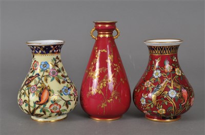 Lot 185 - Three Derby porcelain vases