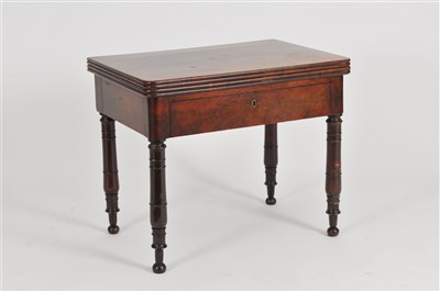 Lot 121 - A small Regency folding mahogany card table