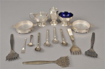 Lot 74 - A set of silver cruets