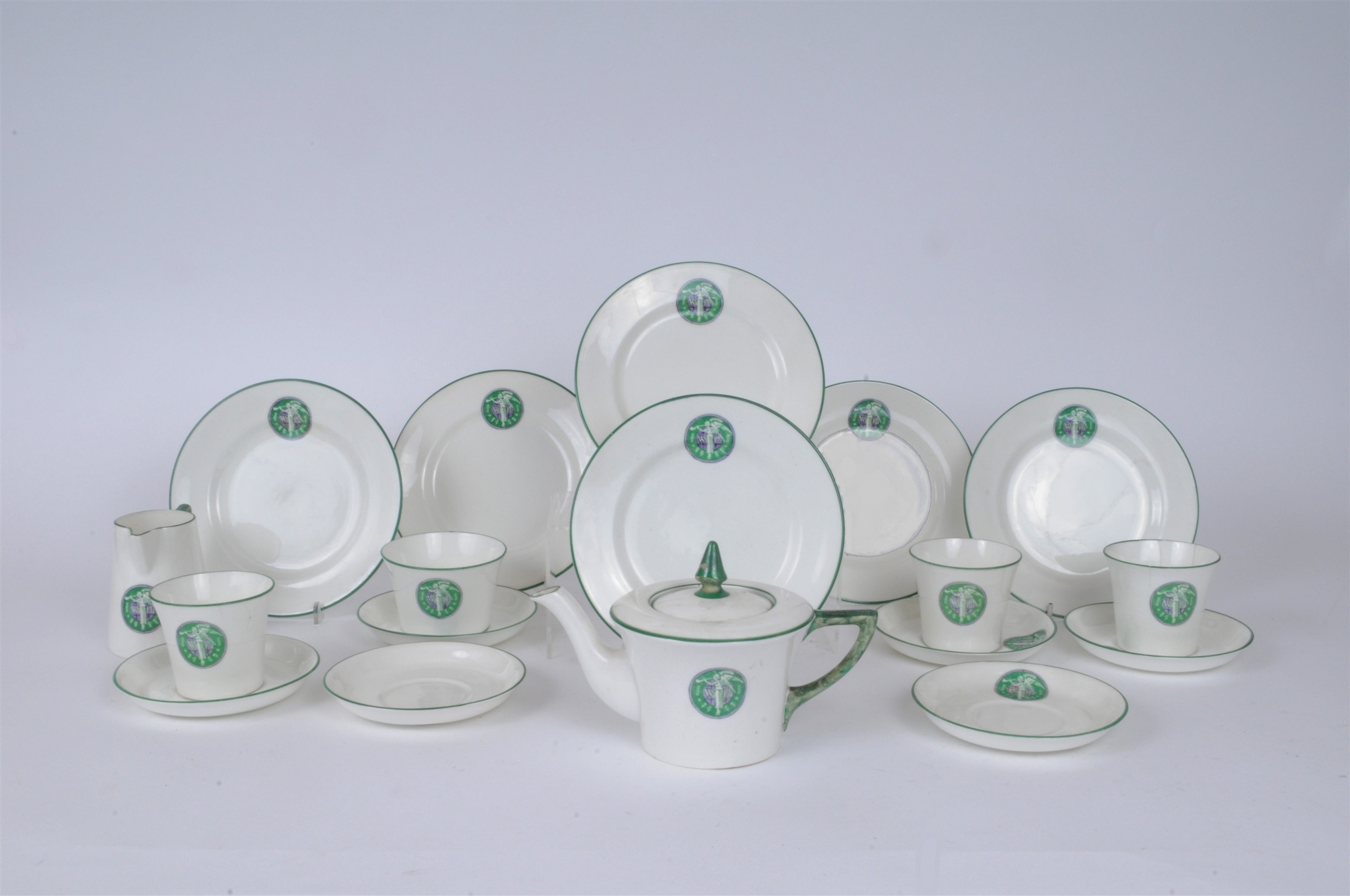 Lot 9 - A rare and important Suffragette tea service