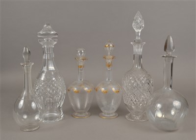 Lot 184 - Six glass decanters and stoppers