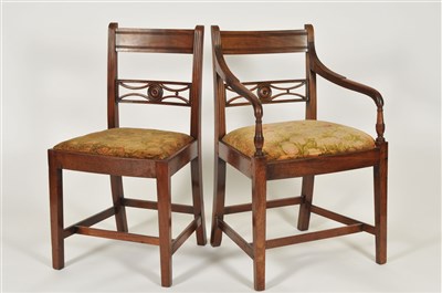 Lot 133 - Seven 19th century mahogany dining chairs