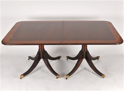 Lot 639 - A mahogany twin-pedestal dining table