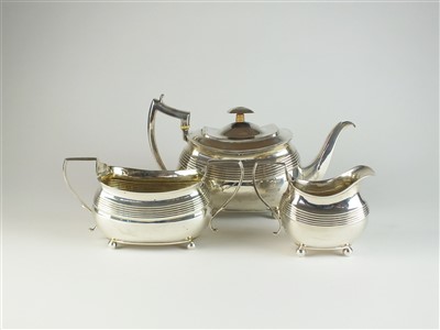Lot 43 - A George III three piece silver tea service