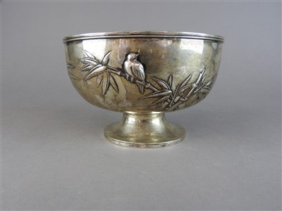 Lot 130 - A Chinese silver pedestal bowl