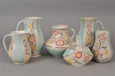 Lot 250 - Six pieces of J. Woods Burslem pottery