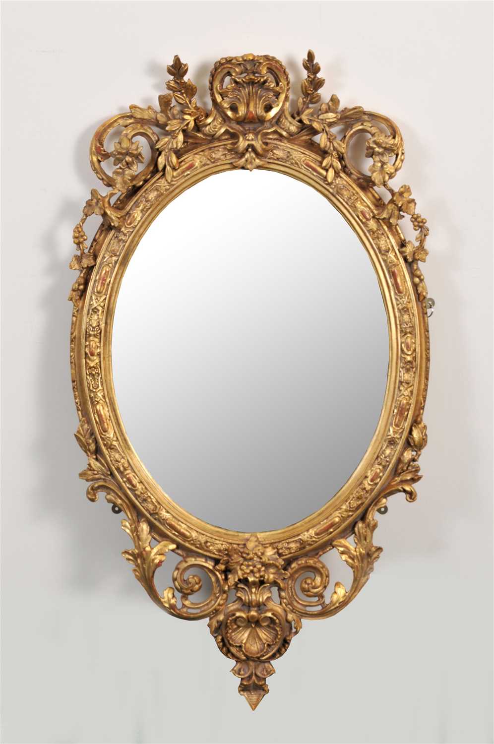 Lot 123 - A 19th century gilt plaster framed wall mirror