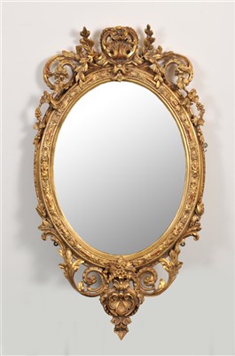 Lot 123 - A 19th century gilt plaster framed wall mirror