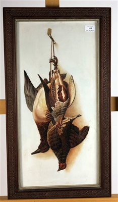 Lot 115 - Dead Pheasants, oil, painted on glass.